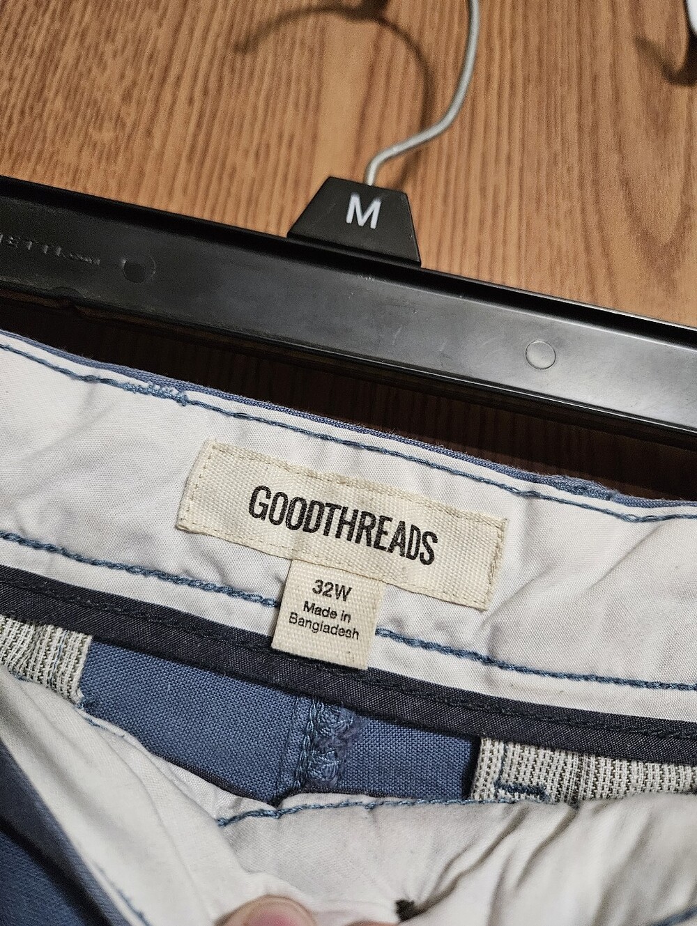 Goodthreads Men's Slim Oxford Short Blue 5" Inseam Flat Front Chino Size 32! - Picture 2 of 8